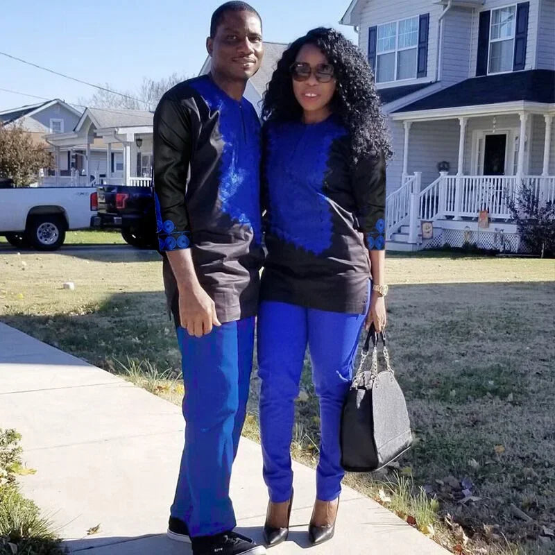 African Clothes For Women Fashion  Basin Embroidery Design Dresses Top With Pants